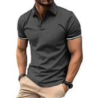 Polo à manches courtes pour hommes, t-shirt d'été à revers, respirant, basique, boutonné, haut de sport, léger, ample, nouvelle collection