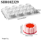 Moule à gâteau cylindrique en Silicone ondulé en dentelle, 6 ou 12 cellules, outils de fabrication de desserts de fête, moule à gâteau en Mousse, fournitures de pâtisserie de cuisine