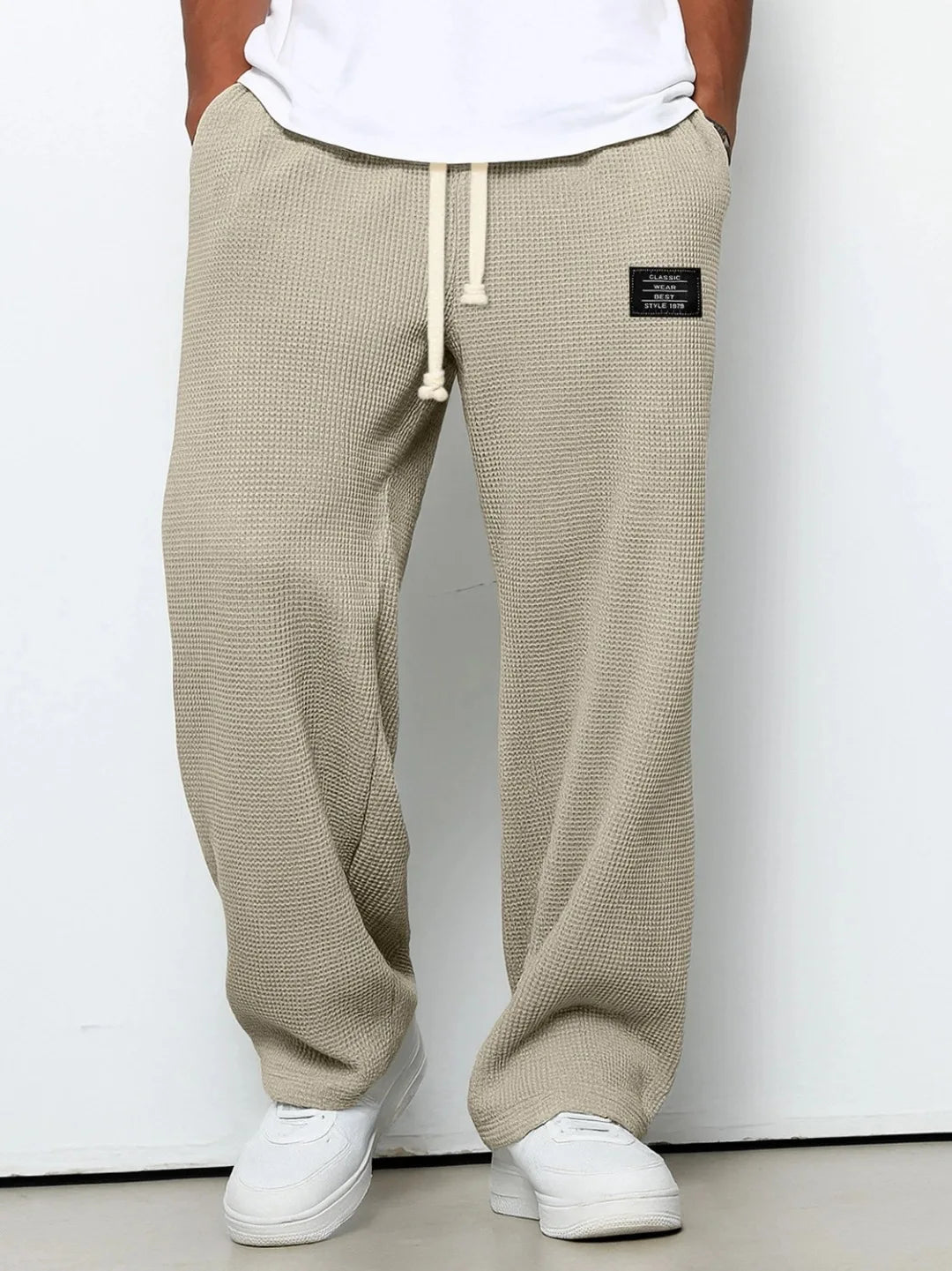 Pantalon de jogging décontracté pour homme 2026, coupe droite, taille élastique, jambe large, vêtements de sport pour homme, collection Printemps/Automne
