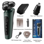 Rasoirs électriques étanches pour hommes, tondeuse électrique, support de rasoir, utilisation à sec, batterie aste, rasoirs à distance, machine de rasage