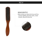 Manche en bois poils de sanglier barbe brosse outil de rasage brosse à cheveux en bois courbé hommes barbe rasage brosse coiffeur moustache brosses
