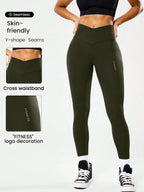 Leggings de fitness taille haute pour femmes, contrôle du ventre, cul de pêche, avec dos en V, respirants, à séchage rapide et surélevés, les plus vendus