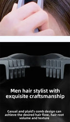 Peigne coiffant volumateur à dents larges pour hommes, plastique ABS avec poignée texturée, idéal pour tous les types de cheveux, parfait pour un usage domestique