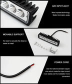Phare de travail universel pour voiture, budgétaire haute luminosité, automobile tout-terrain, conduite de camion, feux de sauna antibrouillard, lampe de conduite DRL, 18W, 6 LED, 12V