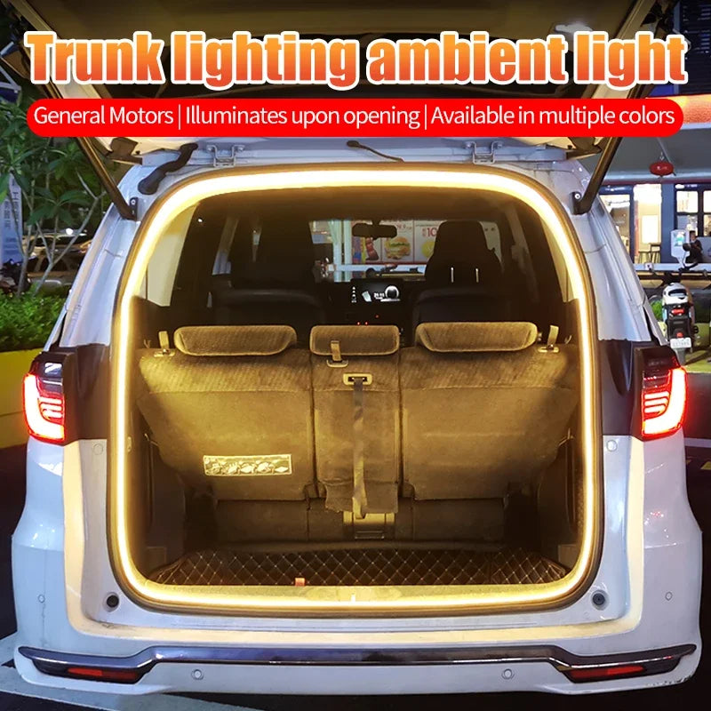 Bande lumineuse à flux dynamique pour coffre de voiture, 400cm, marche/arrêt automatique, lampe de balayage, bande lumineuse Flexible et étanche, Installation cachée