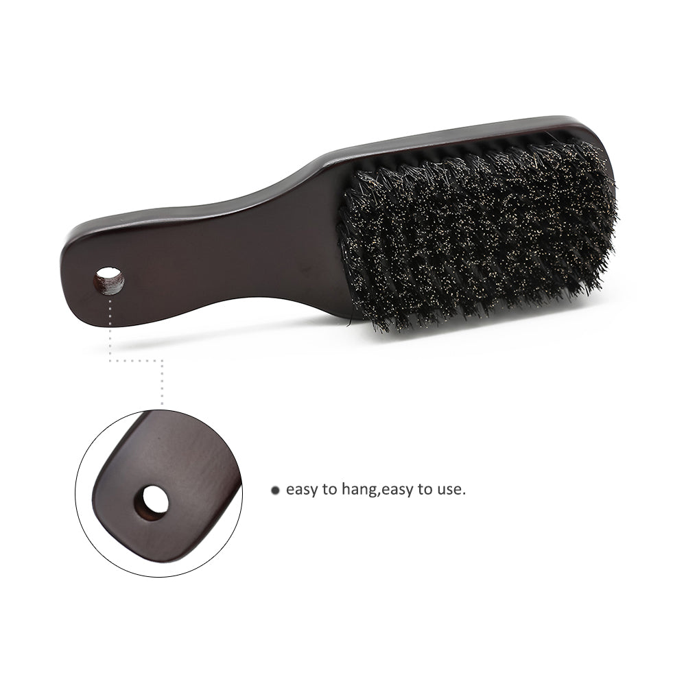 Manche en bois poils de sanglier barbe brosse outil de rasage brosse à cheveux en bois courbé hommes barbe rasage brosse coiffeur moustache brosses