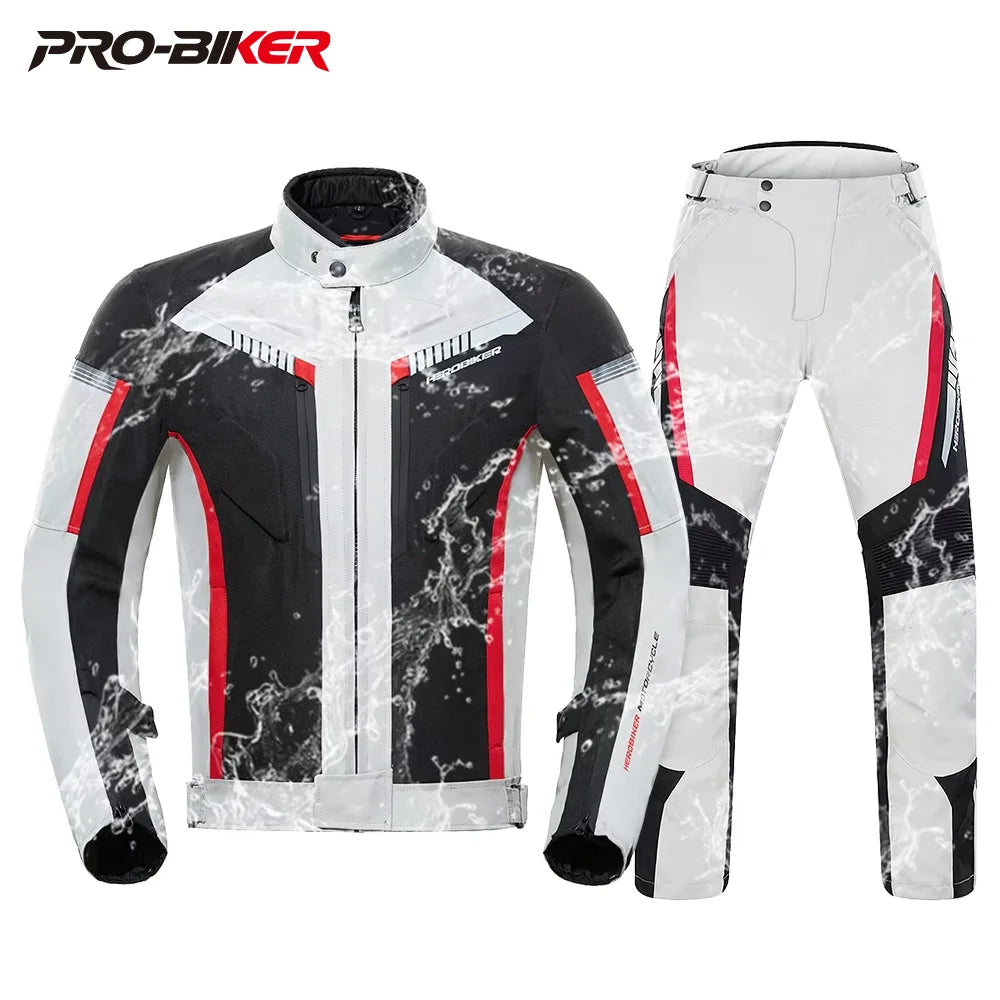 HEROBIKER veste de Moto imperméable homme veste de course pantalon de Moto portable vêtements de Moto avec Protection EVA