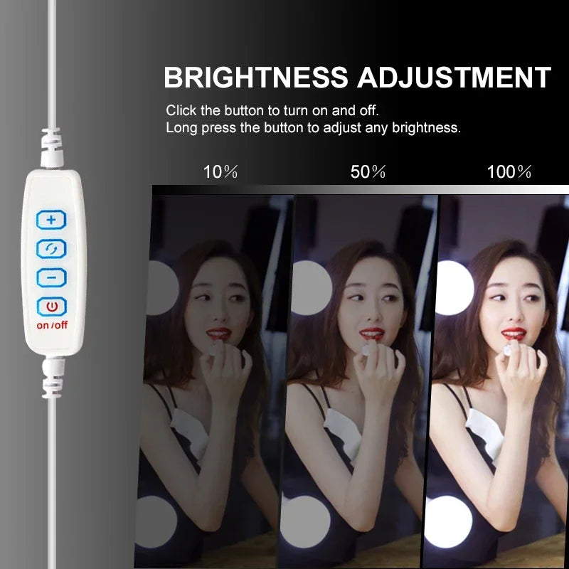 Ampoules LED détachables pour miroir de maquillage professionnel, alimentation USB, lumière pour miroir cosmétique, coiffeuse Hollywood, lumières de vanité