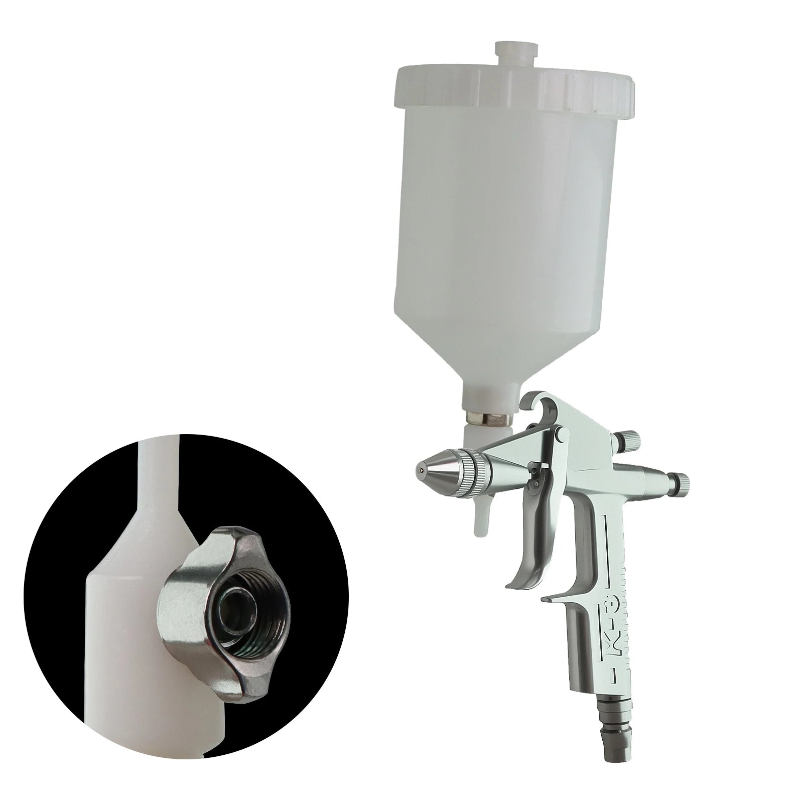 K-3 0.5mm Mini pistolet de pulvérisation pneumatique professionnel aérographe pulvérisateur alliage peinture atomiseur outils, avec tasse 125/150/250/400/600ml