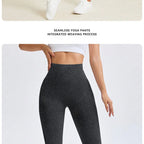Leggings de Yoga de ponçage en Nylon pour femmes, pantalons serrés sans couture, haute élasticité, Sexy, levage des hanches, pantalons d'entraînement, de course, de gymnastique