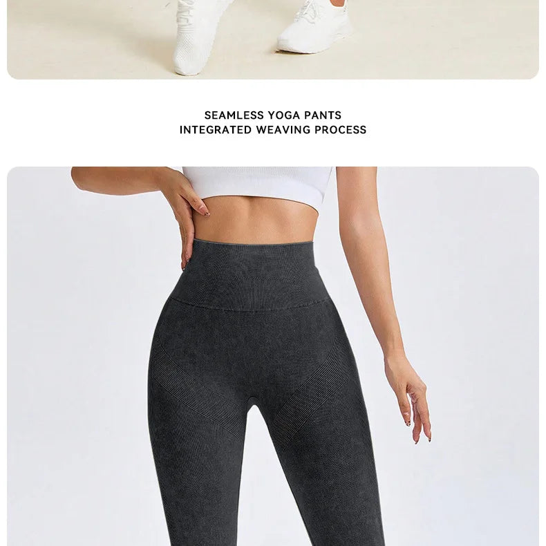 Leggings de Yoga de ponçage en Nylon pour femmes, pantalons serrés sans couture, haute élasticité, Sexy, levage des hanches, pantalons d'entraînement, de course, de gymnastique