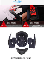 LS2 Casque intégral Masculino ls2 FF358 Motocross course homme femme Casco Moto Casque sans pompe qualité approuvée ECE