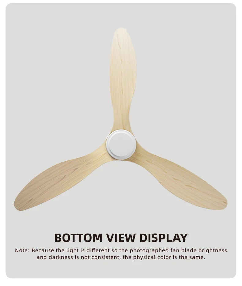 FUMANJIA Ventilateur de plafond CC ultra fin avec télécommande – Silencieux à 6 vitesses, 3 pales ABS, idéal pour les plafonds bas et les espaces minimisés (sans lumière)