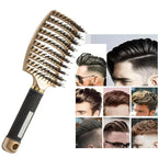 Brosse à cheveux peigne de Massage du cuir chevelu brosse à cheveux poils de sanglier en Nylon femmes humide bouclés démêlant brosse à cheveux Salon de coiffure outil de coiffure