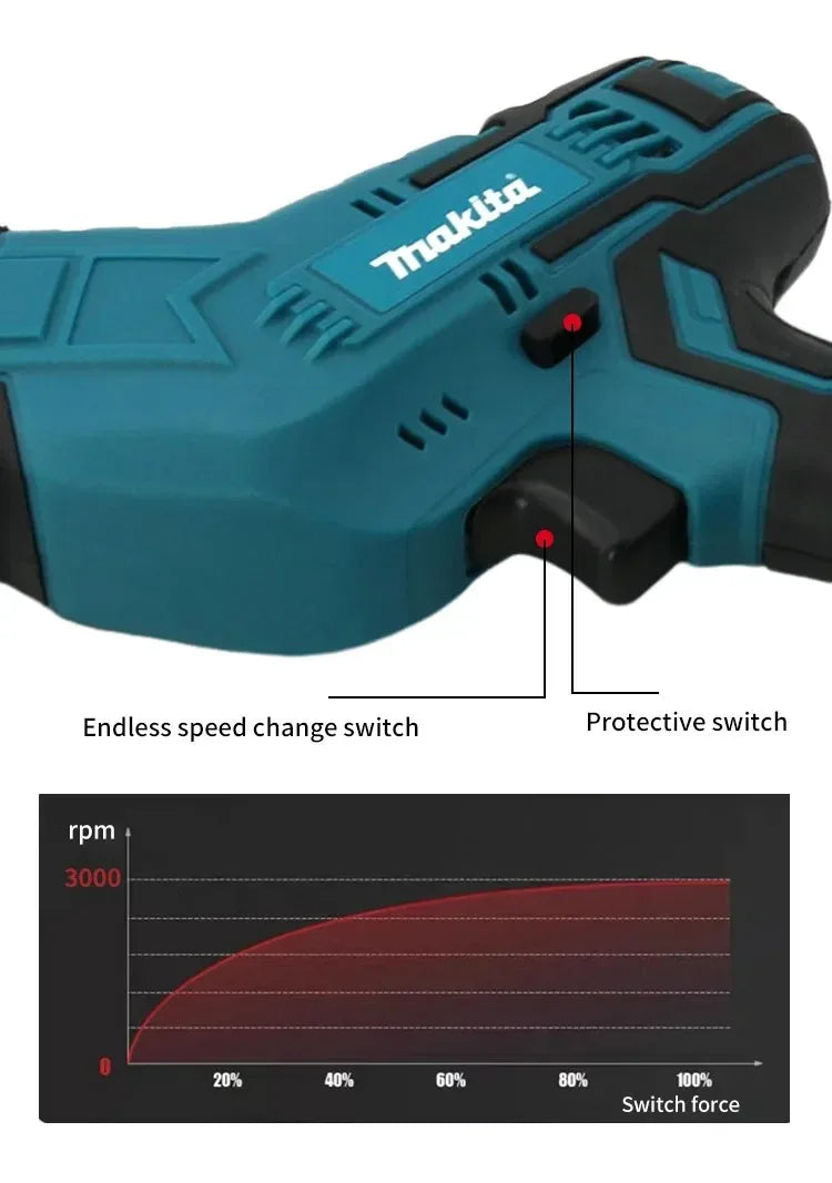 Scie sauteuse sans fil Makita 18V ML-505, scie à chaîne électrique, outil électrique portable pour la coupe du bois, du métal et des tuyaux