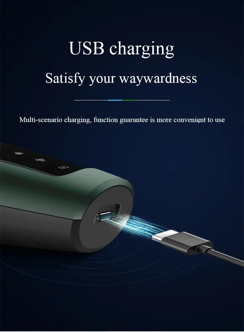 Rasoirs électriques étanches pour hommes, tondeuse électrique, support de rasoir, utilisation à sec, batterie aste, rasoirs à distance, machine de rasage