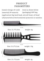 6 pièces nouveau style coiffure hommes femmes Salon de beauté cheveux coiffure brosse noire peignes brosse à cheveux