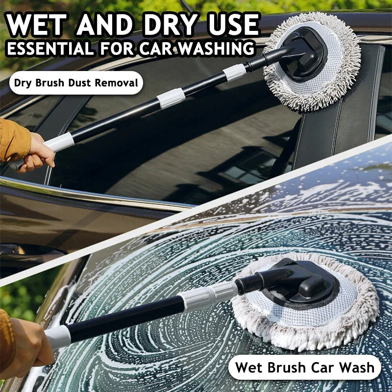 EAFC – brosse de nettoyage de voiture, Super absorbante, pour lavage de voiture, télescopique réglable, manche Long, vadrouille propre, Kit de lavage automobile