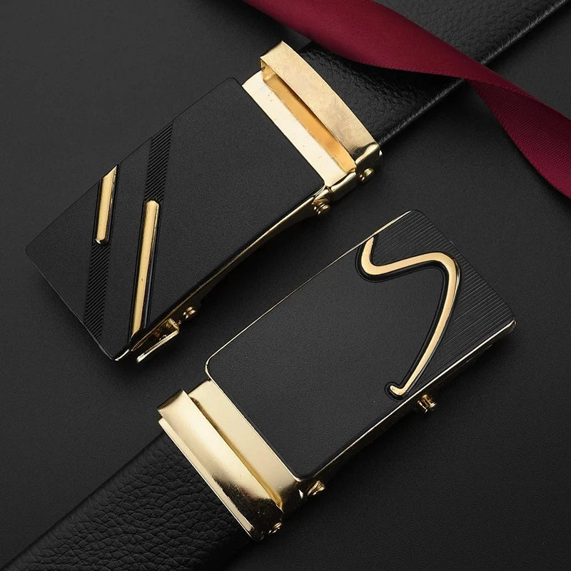 Ceinture pour hommes d'affaires de mode véritable marque de luxe ceinture boucle en métal ceinture en cuir PU de haute qualité ceinture souple avec pantalon Cargo jean