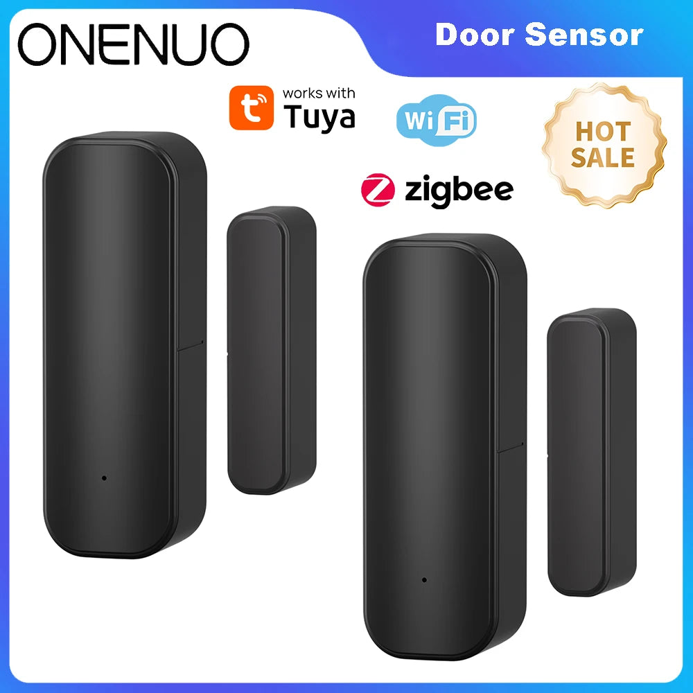 Capteur de porte WiFi ou Zigbee, avec application Tuya Smart Life, alerte de fenêtre, détecteur magnétique, capteur de porte de maison sans fil