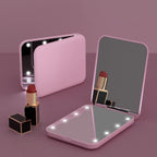 Mini miroir de maquillage LED miroirs de vanité portables avec lumière 1X 2X miroir de poche grossissant miroirs de vanité cosmétiques pliables