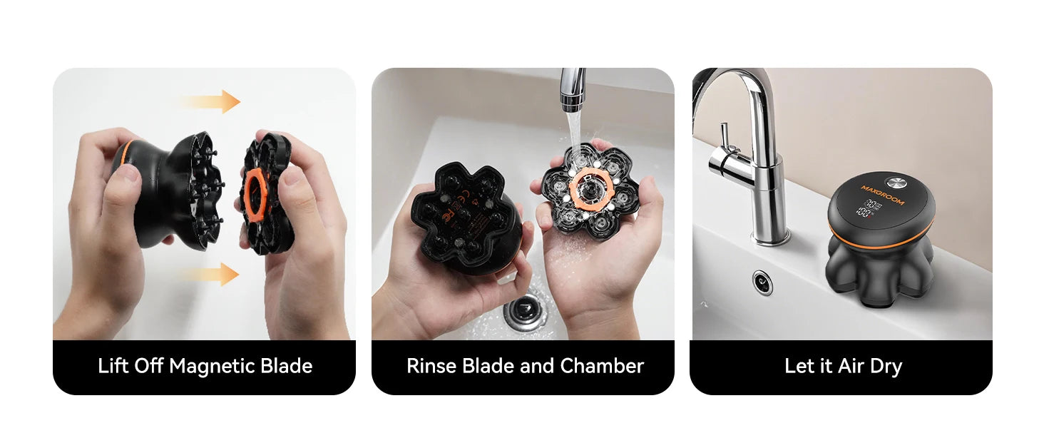 MAXGROOM 7D tête rasoirs pour hommes chauve humide/sec rasoir électrique tondeuse à cheveux USB LED Rechargeable affichage tondeuse à barbe étanche