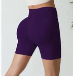 Short de sport pour femme sans couture, taille haute, moulant, pour fitness, entraînement, yoga, course à pied, cyclisme, avec effet push-up
