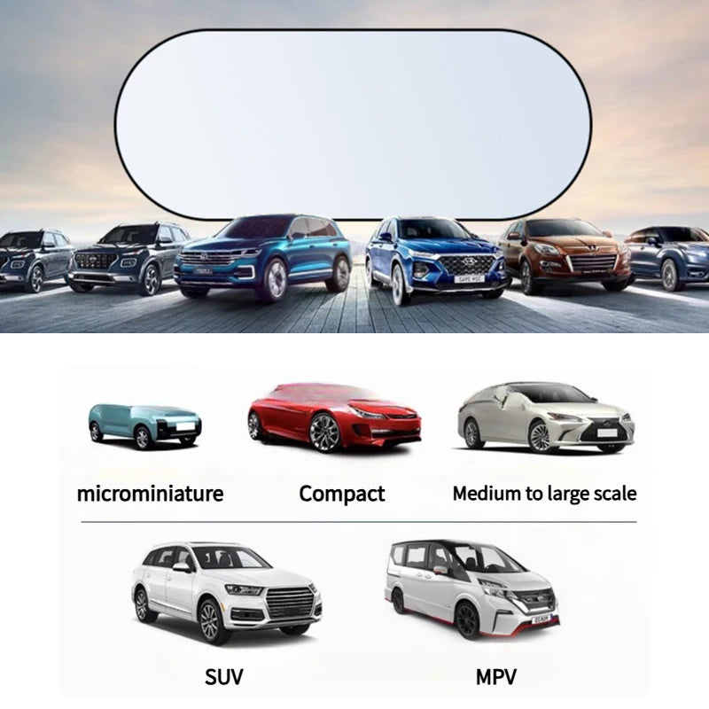 Pare-soleil réfléchissant UV pour voiture, pare-brise arrière, Protection solaire, Isolation thermique, rideaux de confidentialité pour voiture, rangement pliable