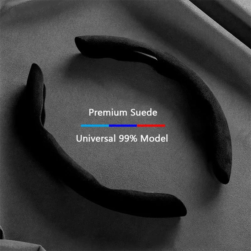 Housse de rehausseur de volant de voiture universelle en daim, 38CM, antidérapante, protection de direction intérieure automobile, accessoires de décoration