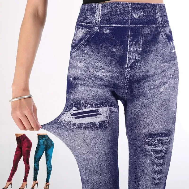 Legging taille haute pour femme, jean moulant, streetwear, push-up, décontracté, à la mode