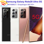 Samsung Galaxy Note 20 Ultra 5G N986U 6,9 pouces AMOLED 12 Go de RAM 128/512 Go de ROM NFC Snapdragon Débloqué Téléphone portable Android d'origine