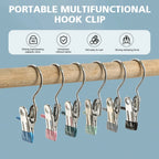 Pinces à linge en acier inoxydable, 5 à 30 pièces, pinces à linge, crochet Portable, pince à vêtements suspendue, organisateur de vêtements de garde-robe