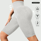 Short de Yoga taille haute sans couture pour femmes, tricoté, Slim, pour entraînement, course à pied, Leggings esthétiques linéaires, extensible, levage des hanches