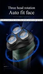 Rasoirs électriques étanches pour hommes, tondeuse électrique, support de rasoir, utilisation à sec, batterie aste, rasoirs à distance, machine de rasage