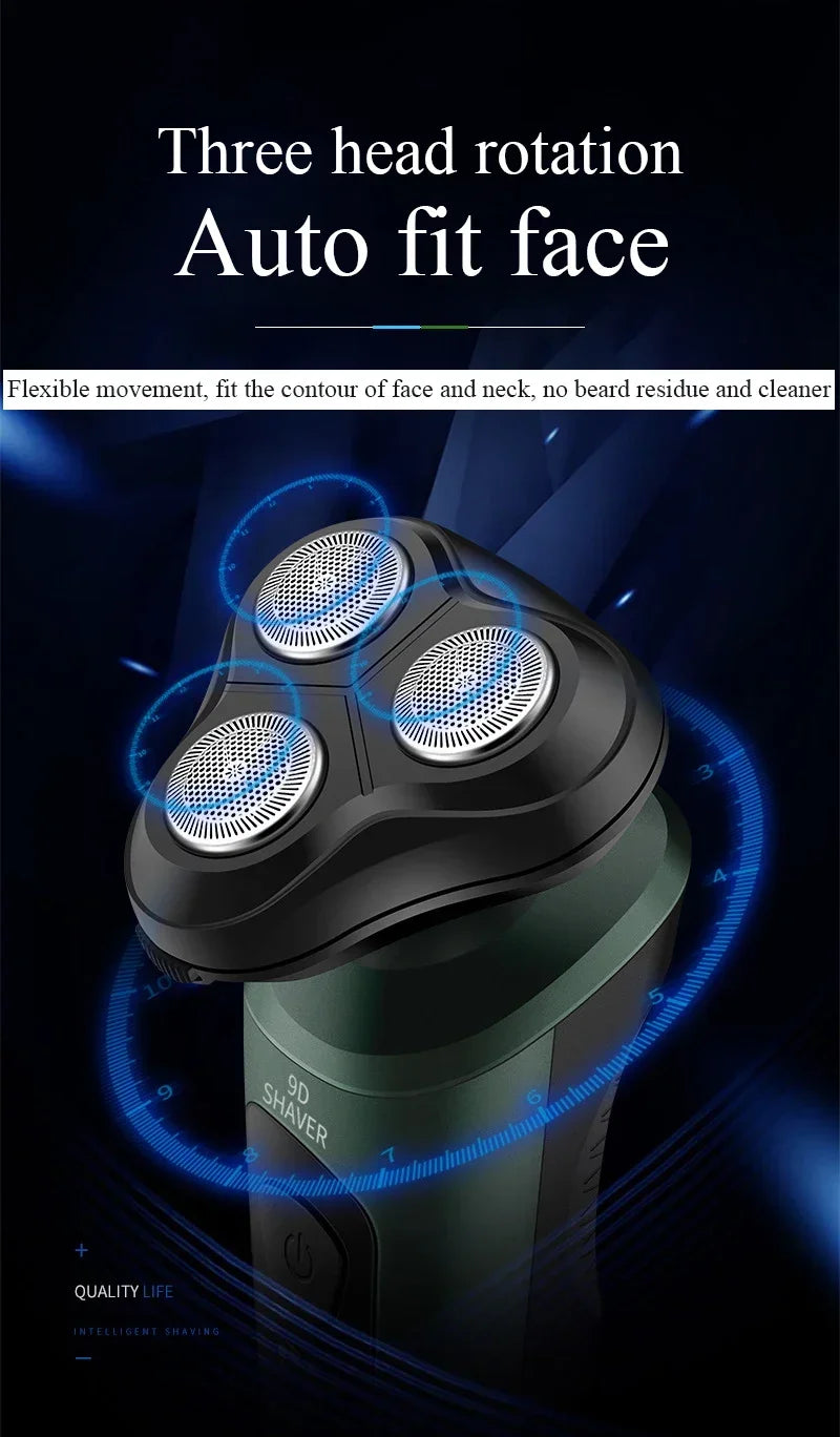 Rasoirs électriques étanches pour hommes, tondeuse électrique, support de rasoir, utilisation à sec, batterie aste, rasoirs à distance, machine de rasage