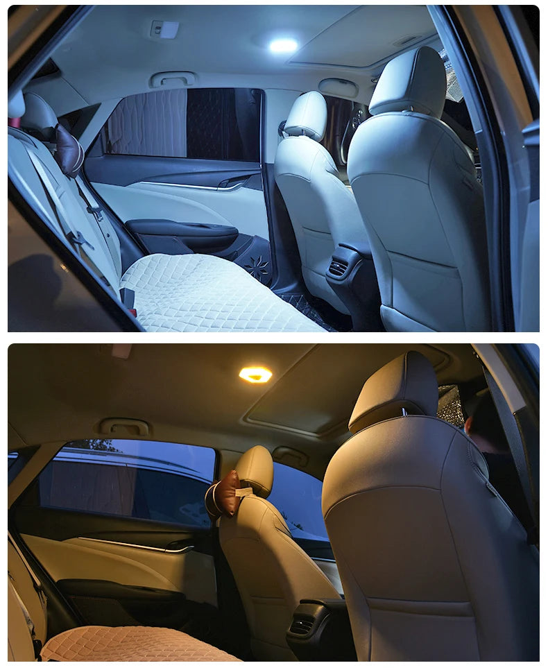Lampe de plafond à lumière ambiante pour intérieur de voiture, lampe de lecture pour voiture, lumière LED rechargeable, lumière de nuit pour automobiles, fête familiale