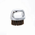 Brosse à barbe professionnelle pour hommes-brosse à poils de sanglier brosse de nettoyage de barbe petite et ronde-peigne à poils à manche noir