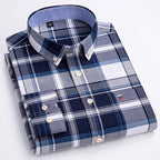 Chemise Oxford à manches longues pour hommes, grande taille 7xl, 100% coton, coupe cintrée, formelle, unie, à carreaux, vêtements de bureau élégants, nouvelle collection