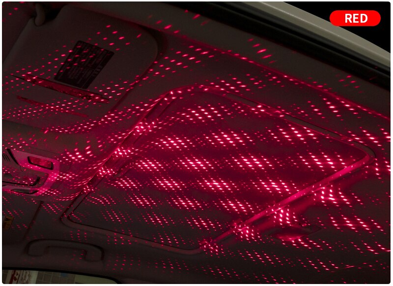 LED ciel étoilé lampe voiture Laser étoile toit lumière 5V USB alimenté galaxie étoile atmosphère lumière projecteur lampe pour chambre plafond décor