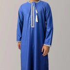 Nouveaux hommes musulmans à manches longues Robe pull Abaya Daffah Jubba Thobe Pakistan saoudien arabe caftan Islam vêtements Robe de prière Afghan