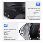 Casque de moto intégral ORZ-B08A, motif Mecha brillant, casque de course, casque de sécurité certifié DOT de Style italien avec Vi teinté