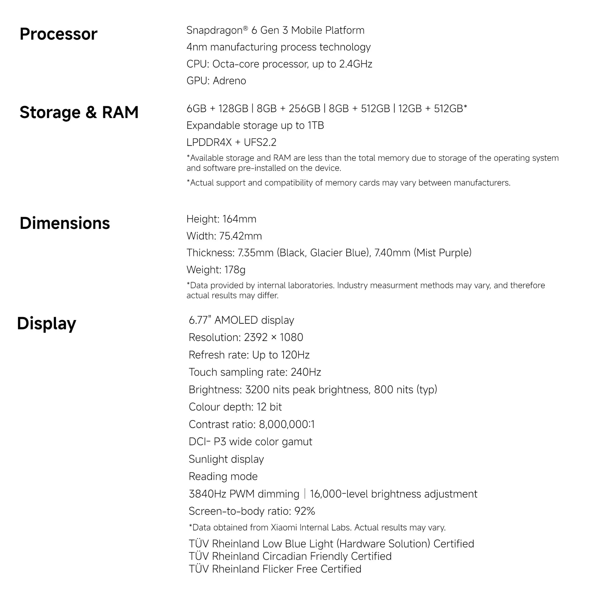 Xiaomi Redmi Note 15 5G 8+256GB Version Globale Snapdragon ®   Plateforme mobile 6 Gen 3, écran 6,77 pouces 120 Hz, appareil photo 108 MP, 5520 mAh, 45 W