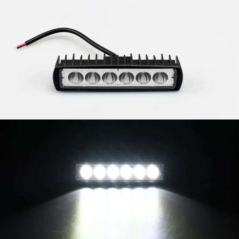 Phare de travail universel pour voiture, budgétaire haute luminosité, automobile tout-terrain, conduite de camion, feux de sauna antibrouillard, lampe de conduite DRL, 18W, 6 LED, 12V