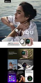 Nouveau 2026 Zeblaze LILY 2 appel vocal femme Smartwatch Double sangle 1.2 "HD AMOLED affichage surveillance de la santé sport montre intelligente