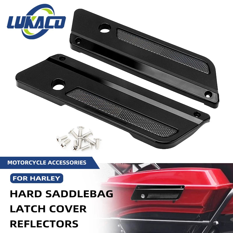 Couvercles de loquet de sacoche de moto noirs, accessoires pour Harley Touring Electra Street Glide Road King FLH FLT FLHR FLTR 93-13