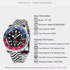 PAGANI DESIGN 40mm automatique GMT montre-bracelet en acier inoxydable étanche hommes montre haut de gamme mécanique sport montres hommes PD-1662