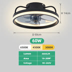 Ventilateur de plafond LED silencieux avec télécommande, ventilateur de plafond moderne, éclairage à intensité variable, chambre à coucher, bureau, salle à manger