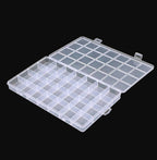 Boîte à bijoux rectangulaire en plastique à 28 grilles, compartiment de rangement, étui à bijoux, boucles d'oreilles, perles, présentoir artisanal, conteneur organisateur, nouveau