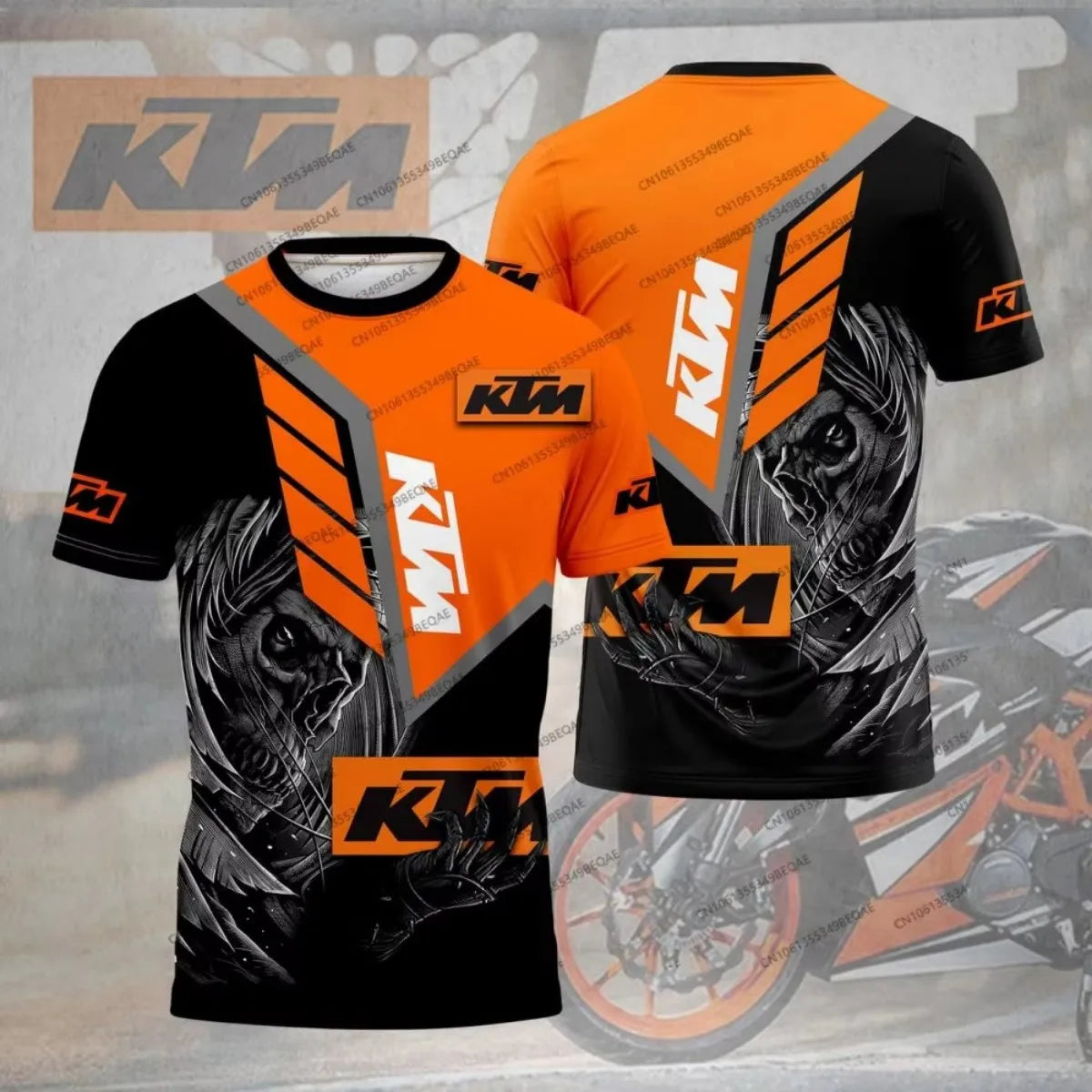 T-shirt imprimé en 3D KTM Racing, Combinaison de moto pour homme, T-shirt respirant pour fan de MotoGP, été