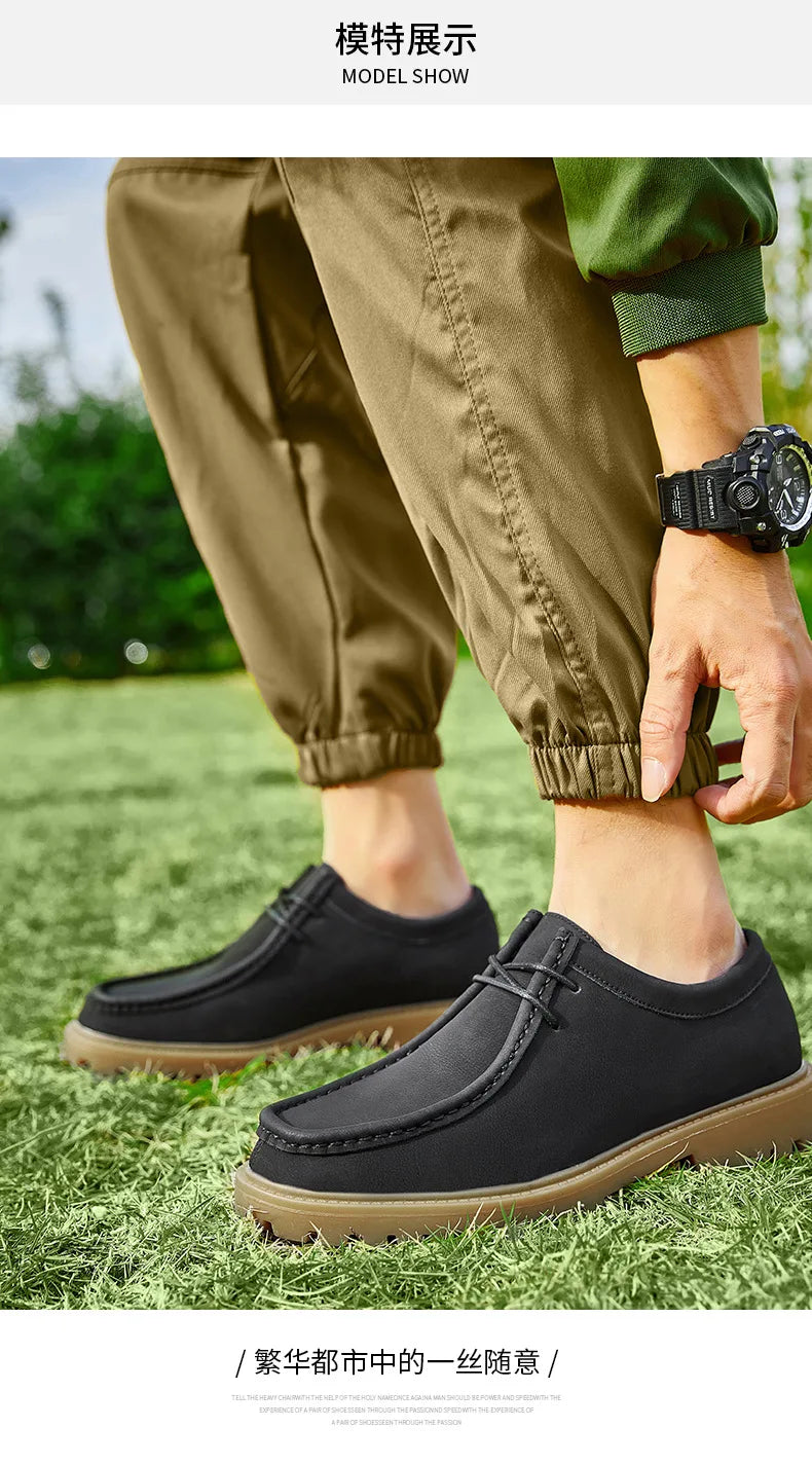 Chaussures de marche en cuir de vache pour hommes, mocassins décontractés à semelle Durable, à la mode, nouvelle collection printemps-automne 2026
